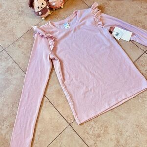 Nordstrom Pink Long Sleeve Tee with ruffles